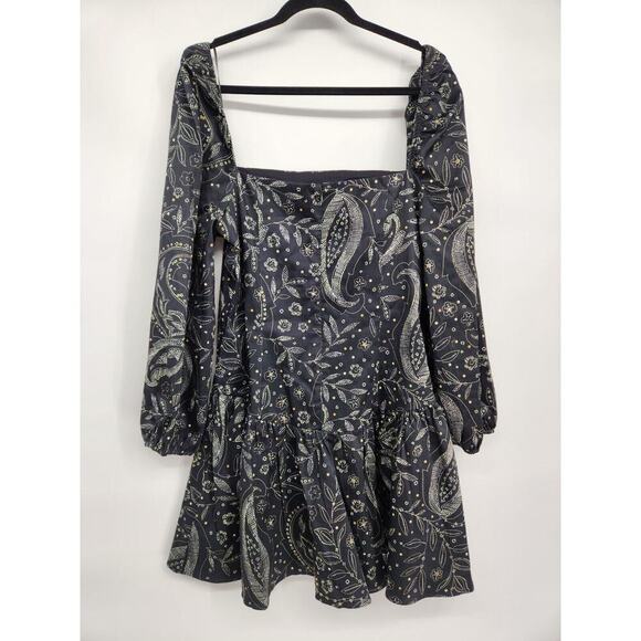 NWT Maeve Long-Sleeve Square-Neck Drop-Waist Mini Dress Sz XL #8H502 - Picture 6 of 11